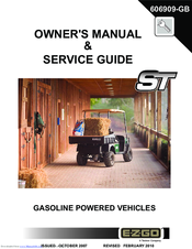 E-Z-GO St sport 2+2 carb Owner's Manual & Service Manual