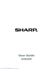 Sharp SH930W User Manual