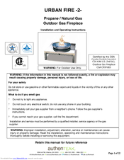 AuthenTeak Urban Fire 2 Installation And Operating Insctruction Manual