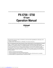 Uniwell PX-5750 Operation Manual