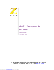 ZiLOG eZ80F91 User Manual