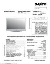 Sanyo DP32649 Service Manual