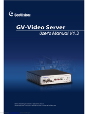 GeoVision VSV13-A-EN User Manual