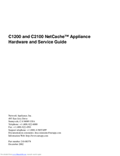 Network Appliance C2100 NetCache Service Manual