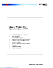 Studer Vista 5 M2 Operating Instructions Manual