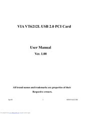 VIA Technologies VT6212L User Manual