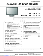 Sharp LC-37D42 Service Manual