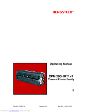 Hengstler XPM 200HR Operating Manual