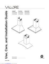 Valore VCR-E36AG Use, Care And Installation Manual