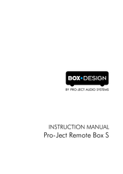 Pro-Ject Audio Systems Box S USB Instruction Manual