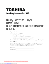 Toshiba BDK33KU User Manual