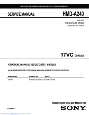 Sony Trinitron HMD-A240 Service Manual