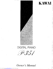 Kawai P351 Owner's Manual