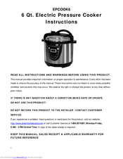 Amerihome EPCOOK6 Instructions Manual