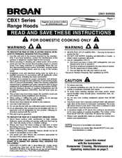 Broan CBX1 SERIES Instructions Manual