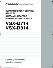 Pioneer VSX-D814 Operating Instructions Manual
