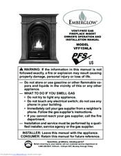 EmberGlow VFF15NLA Owner's Operation And Installation Manual