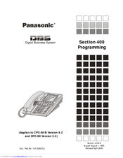 Panasonic DBS-2.3-400 Programming Manual