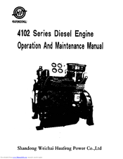 Shandong HUAFENGDONGLI 4102 Series Operation And Maintenance Manual