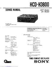 Sony HCD-H3800 Service Manual