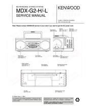 Kenwood MDX-G2-H Service Manual