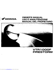 Honda VTR1000F Firestorm Owner's Manual