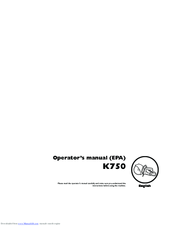 Husqvarna K750 Operator's Manual