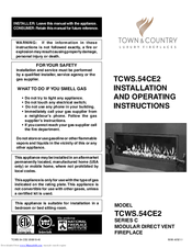 Town & Country Fireplaces TCWS.54CE2 Installation And Operating Insctruction Manual