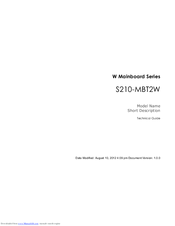 QUANTA W Mainboard Series S210-MBT2W Technical Manual