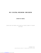 Intelligent W10 Operation Manual