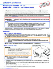 Extron electronics PowerCage FOX AEX 104 Setup Manual