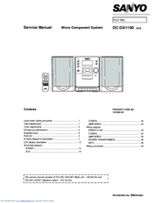 Sanyo DC-DA1100 (XE) Service Manual