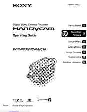Sony DCR-HC36 - MiniDV Digital Handycam Camcorder Operating Manual