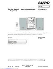 Sanyo DC-DA180 Service Manual