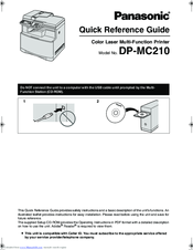 Panasonic DP-MC210 Quick Reference Manual
