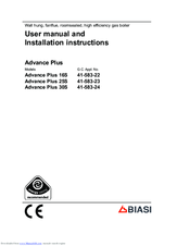 Biasi Advance Plus 25S User Manual And Installation Instructions
