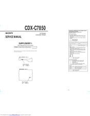Sony CDX-C7850 Service Manual Supplement