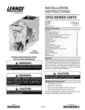Lennox OF23Q3/4-120R Installation Instructions Manual