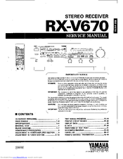 Yamaha RX-V670 Service Manual