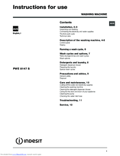 Indesit PWE 8147 S Instructions For Use Manual