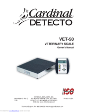 Cardinal Detecto VET-50 Owner's Manual