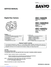 Sanyo IDC-1000ZU iDshot Service Manual
