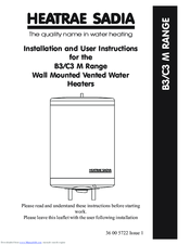 Heatrae Sadia C3 M Installation And User Instructions Manual