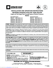 Space-Ray PCS75N5 Installation And Operation Instructions Manual