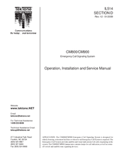 TekTone CM800 Operation, Installation And Service Manual