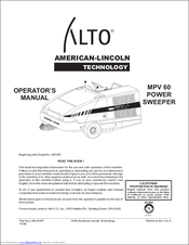 Alto MPV-60 Operator's Manual