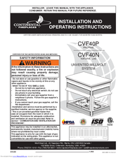 Continental Fireplaces CVF40P Installation And Operating Instructions Manual