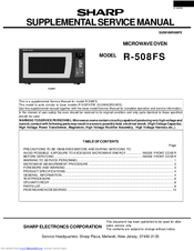 Sharp R-508FS Supplemental Service Manual