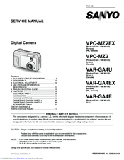 Sanyo VPC-MZ2EX Service Manual
