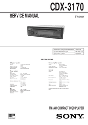 Sony CDX-3170 Service Manual